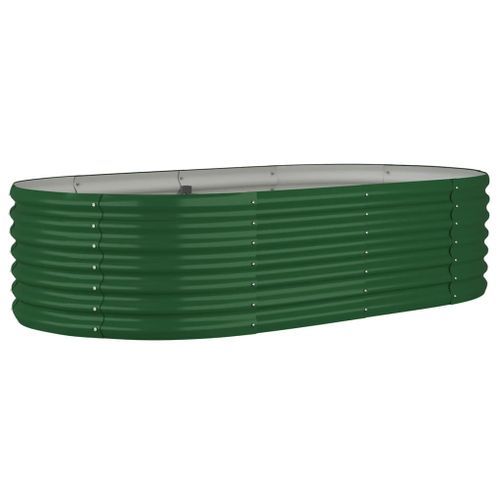 Lit surélevé de jardin Acier enduit de poudre 152x80x36 cm Vert - Photo n°2; ?>