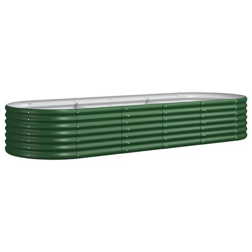 Lit surélevé de jardin Acier enduit de poudre 224x80x36 cm Vert - Photo n°2; ?>