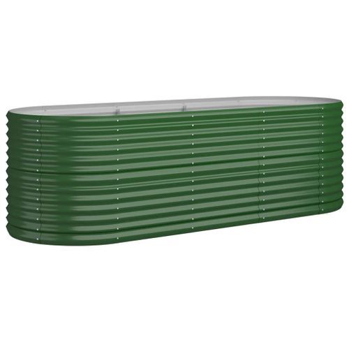 Lit surélevé de jardin Acier enduit de poudre 224x80x68 cm Vert - Photo n°2; ?>