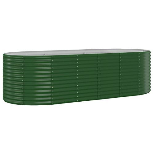 Lit surélevé de jardin Acier enduit de poudre 249x100x68cm Vert - Photo n°2; ?>