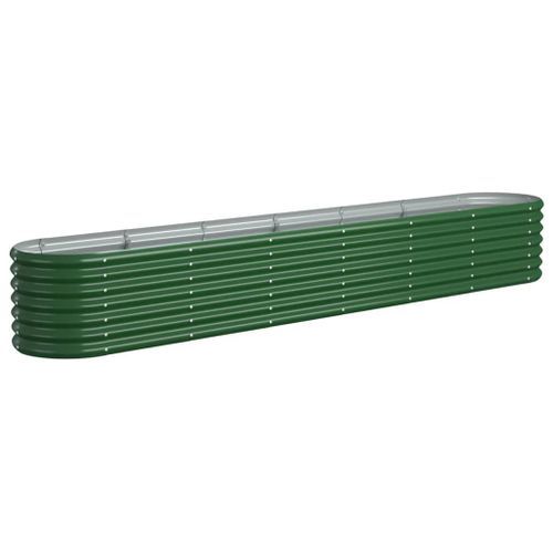 Lit surélevé de jardin Acier enduit de poudre 260x40x36 cm Vert - Photo n°2; ?>