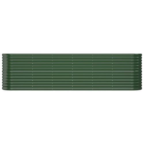 Lit surélevé de jardin Acier enduit de poudre 260x40x68 cm Vert - Photo n°3; ?>