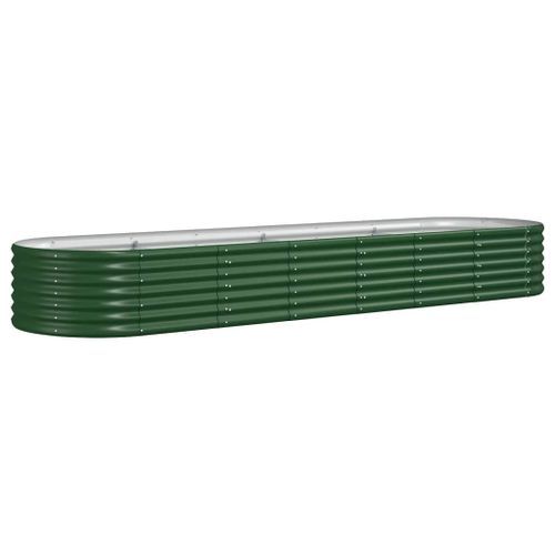 Lit surélevé de jardin Acier enduit de poudre 296x80x36 cm Vert - Photo n°2; ?>