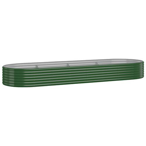 Lit surélevé de jardin Acier enduit de poudre 322x100x36cm Vert - Photo n°2; ?>