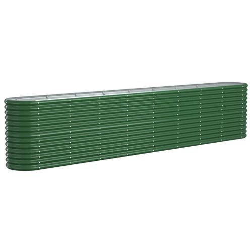 Lit surélevé de jardin Acier enduit de poudre 332x40x68 cm Vert - Photo n°2; ?>