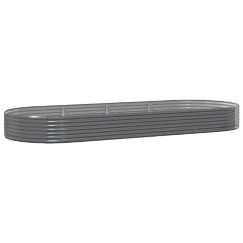 Lit surélevé de jardin Acier enduit de poudre 373x140x36cm gris - Photo n°2; ?>