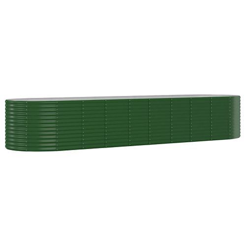 Lit surélevé de jardin Acier enduit de poudre 396x100x68cm Vert - Photo n°2; ?>