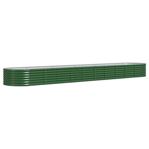 Lit surélevé de jardin Acier enduit de poudre 440x80x36 cm Vert - Photo n°2; ?>