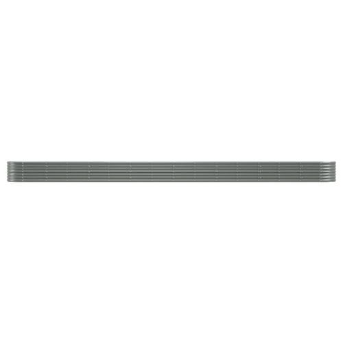 Lit surélevé de jardin Acier enduit de poudre 620x80x36 cm gris - Photo n°3; ?>