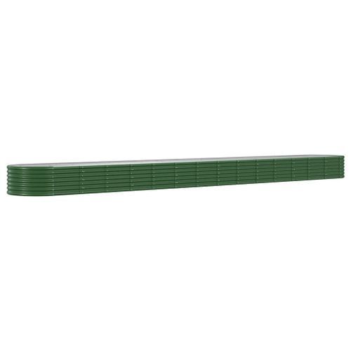 Lit surélevé de jardin Acier enduit de poudre 620x80x36 cm Vert - Photo n°2; ?>