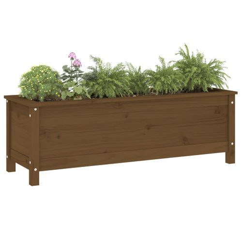 Lit surélevé de jardin brun miel 119,5x40x39 cm bois pin massif - Photo n°3; ?>