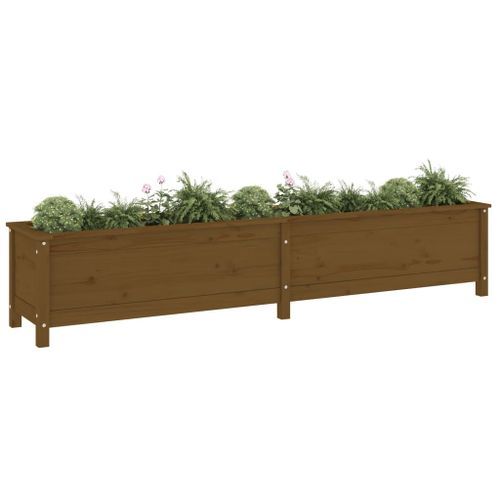 Lit surélevé de jardin brun miel 199,5x40x39 cm bois pin massif - Photo n°3; ?>