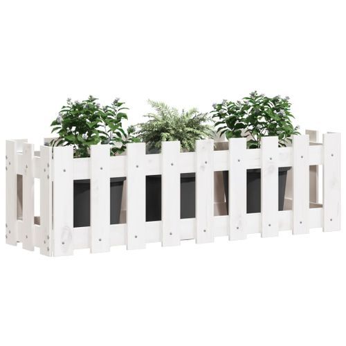 Lit surélevé de jardin design de clôture 100x30x30cm pin massif - Photo n°3; ?>