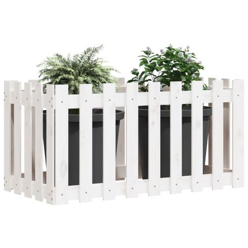 Lit surélevé de jardin design de clôture 100x50x50cm pin massif - Photo n°3; ?>