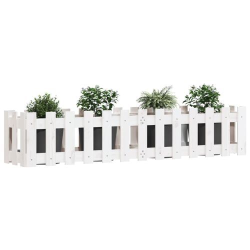 Lit surélevé de jardin design de clôture 150x30x30cm pin massif - Photo n°3; ?>