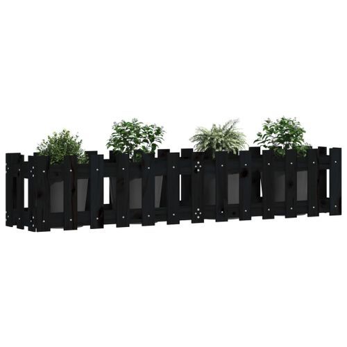 Lit surélevé de jardin design de clôture 150x30x30cm pin massif - Photo n°3; ?>