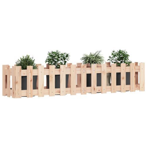 Lit surélevé de jardin design de clôture 150x30x30cm pin massif - Photo n°3; ?>