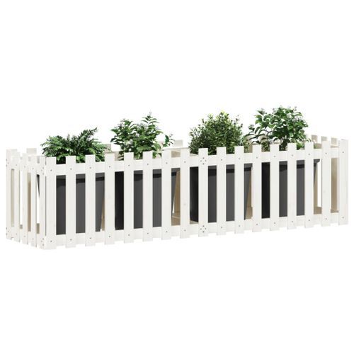 Lit surélevé de jardin design de clôture 200x50x50cm pin massif - Photo n°3; ?>