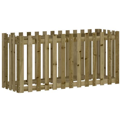 Lit surélevé de jardin design de clôture bois de pin imprégné - Photo n°2; ?>