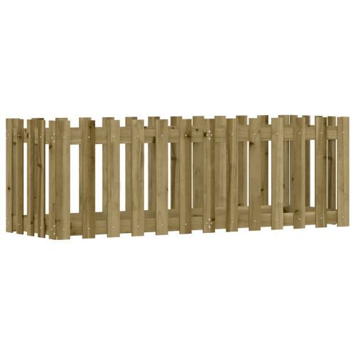 Lit surélevé de jardin design de clôture bois de pin imprégné - Photo n°2; ?>