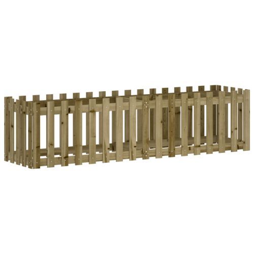 Lit surélevé de jardin design de clôture bois de pin imprégné - Photo n°2; ?>