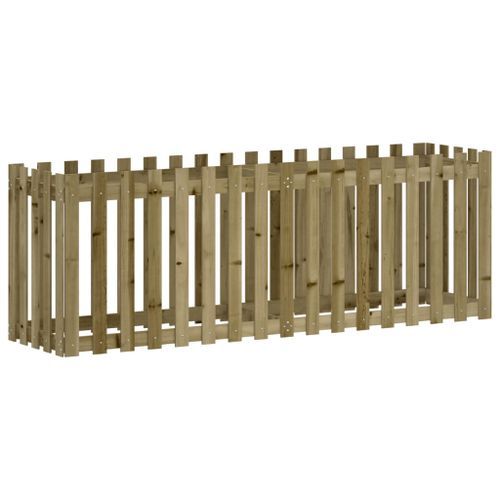 Lit surélevé de jardin design de clôture bois de pin imprégné - Photo n°2; ?>