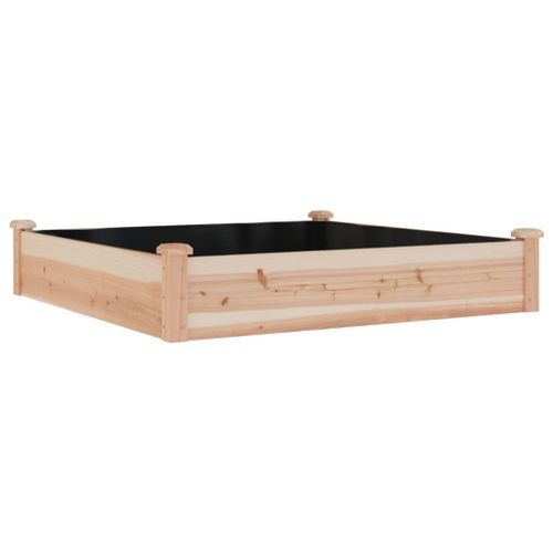 Lit surélevé de jardin doublure 120x120x25 cm bois massif sapin - Photo n°2; ?>