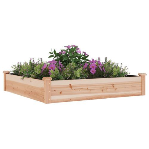 Lit surélevé de jardin doublure 120x120x25 cm bois massif sapin - Photo n°3; ?>