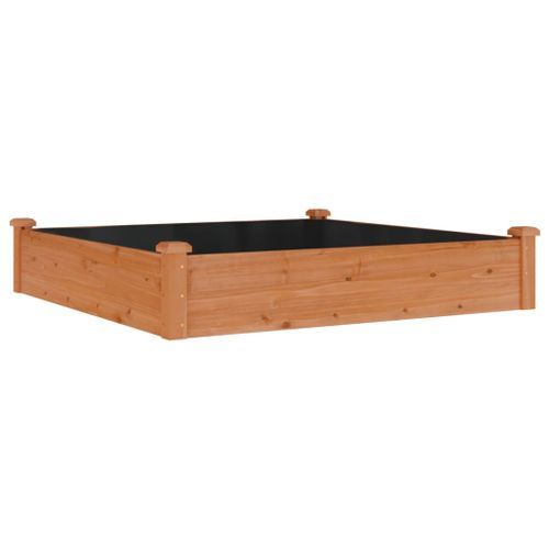 Lit surélevé de jardin doublure 120x120x25 cm bois massif sapin - Photo n°2; ?>