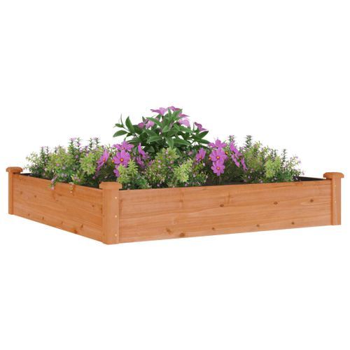 Lit surélevé de jardin doublure 120x120x25 cm bois massif sapin - Photo n°3; ?>