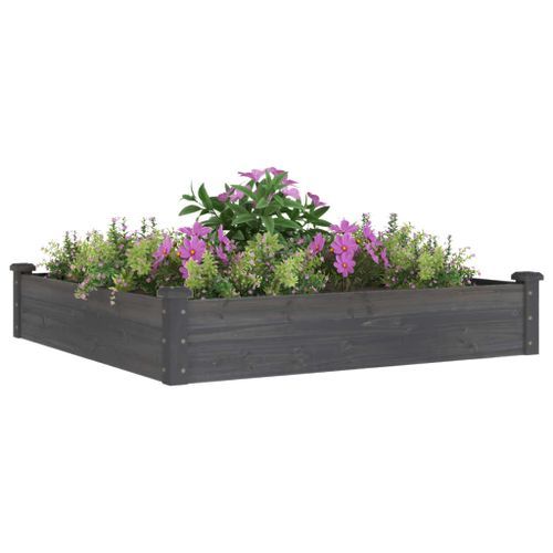 Lit surélevé de jardin doublure 120x120x25 cm bois massif sapin - Photo n°3; ?>