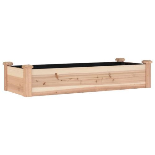 Lit surélevé de jardin doublure 120x45x25 cm bois massif sapin - Photo n°2; ?>