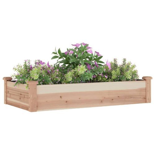 Lit surélevé de jardin doublure 120x60x25 cm bois massif sapin - Photo n°3; ?>