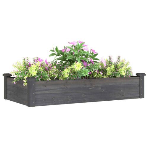 Lit surélevé de jardin doublure 120x60x25 cm bois massif sapin - Photo n°3; ?>