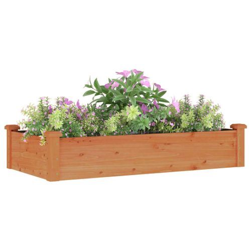 Lit surélevé de jardin doublure 120x60x25 cm bois massif sapin - Photo n°3; ?>