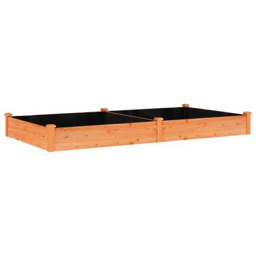 Lit surélevé de jardin doublure 240x120x25 cm bois massif sapin - Photo n°2; ?>