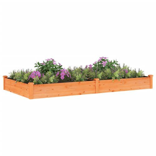 Lit surélevé de jardin doublure 240x120x25 cm bois massif sapin - Photo n°3; ?>