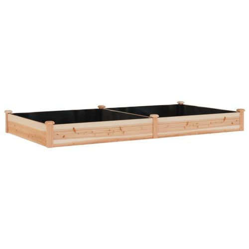 Lit surélevé de jardin doublure 240x120x25 cm bois massif sapin - Photo n°2; ?>