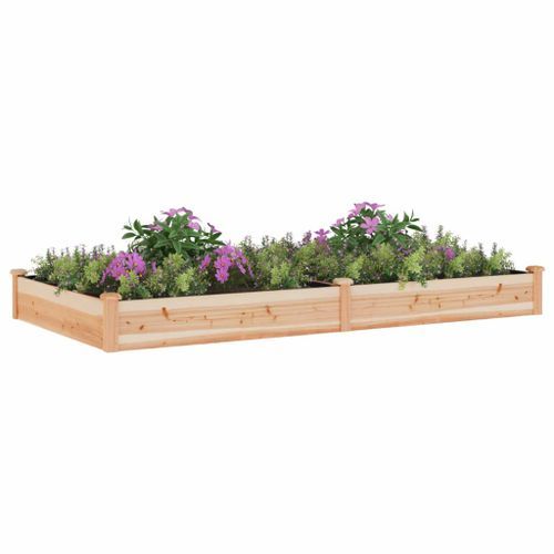 Lit surélevé de jardin doublure 240x120x25 cm bois massif sapin - Photo n°3; ?>