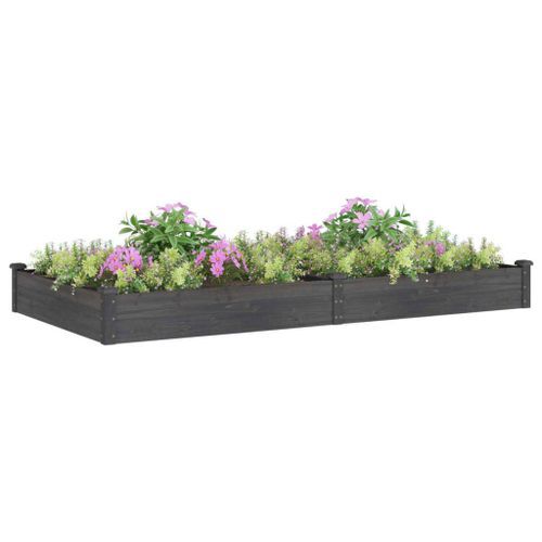 Lit surélevé de jardin doublure 240x120x25 cm bois massif sapin - Photo n°3; ?>