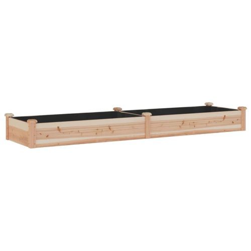 Lit surélevé de jardin doublure 240x60x25 cm bois massif sapin - Photo n°2; ?>