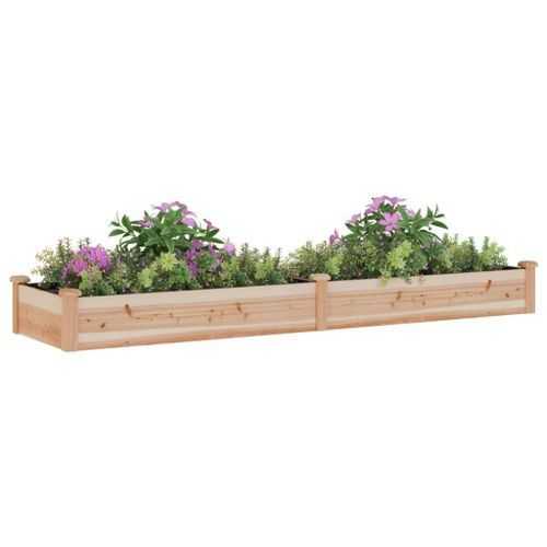 Lit surélevé de jardin doublure 240x60x25 cm bois massif sapin - Photo n°3; ?>