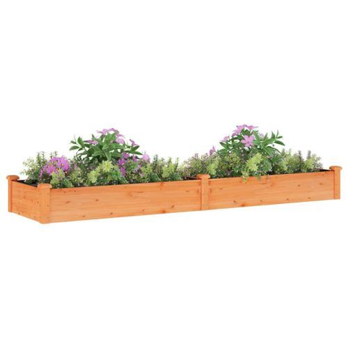 Lit surélevé de jardin doublure 240x60x25 cm bois massif sapin - Photo n°3; ?>