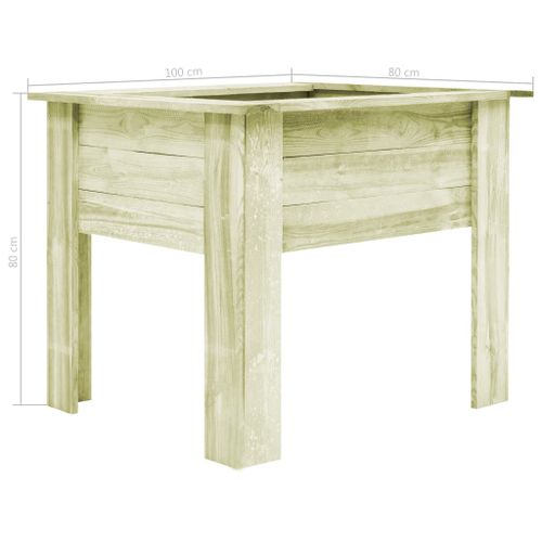 Lit surélevé de jardin et pieds 100x80x80 cm Bois scié imprégné - Photo n°3; ?>