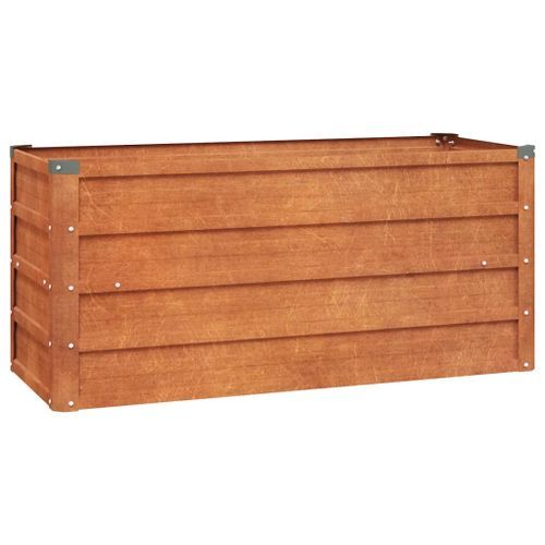 Lit surélevé de jardin rouillé 100x40x45 cm acier corten - Photo n°2; ?>