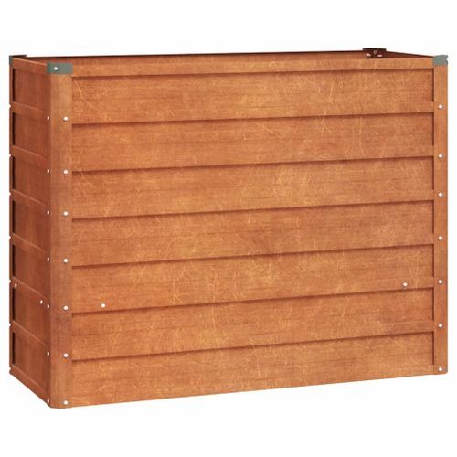 Lit surélevé de jardin rouillé 100x40x77 cm acier corten - Photo n°2; ?>