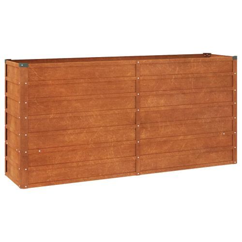 Lit surélevé de jardin rouillé 160x40x77 cm acier corten - Photo n°2; ?>