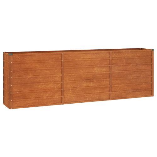 Lit surélevé de jardin rouillé 240x40x77 cm acier corten - Photo n°2; ?>