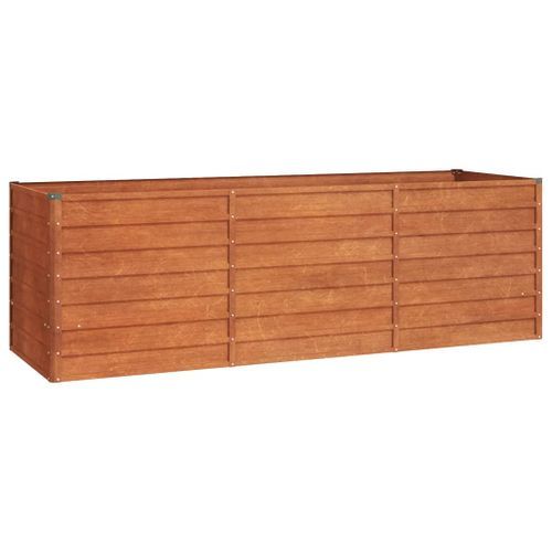 Lit surélevé de jardin rouillé 240x80x77 cm acier corten - Photo n°2; ?>