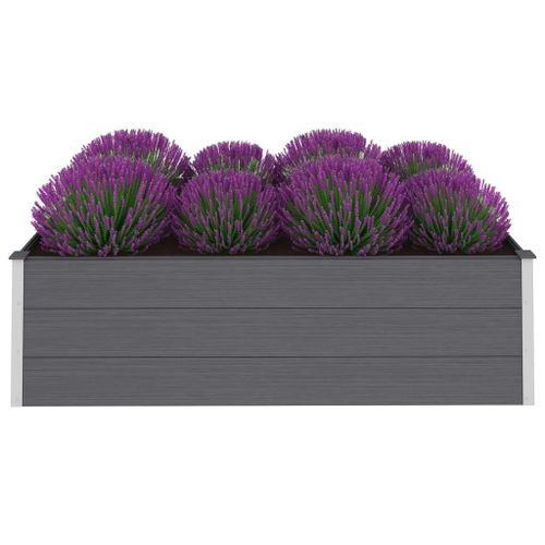Lit surélevé de jardin WPC 195x100x54 cm Gris - Photo n°3; ?>